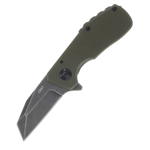 CRKT Razelcliffe Folding Knife Black Stonewash OD Green G-10 CR4021OD