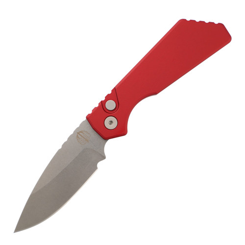 Pro Tech Auto Strider PT + Solid Red Handle Stonewash Magnacut Blade