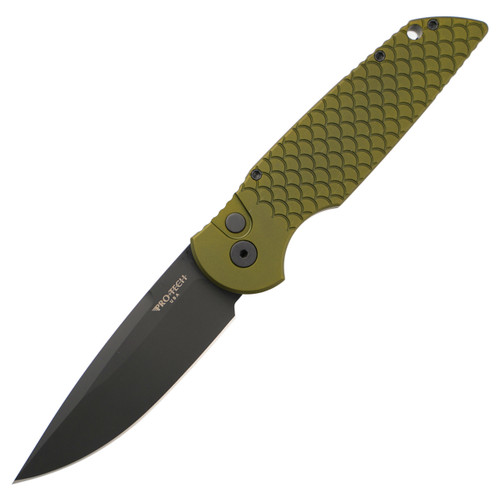 Pro Tech Auto TR-3 Tactical Response 3 Green Fish Scale Aluminum