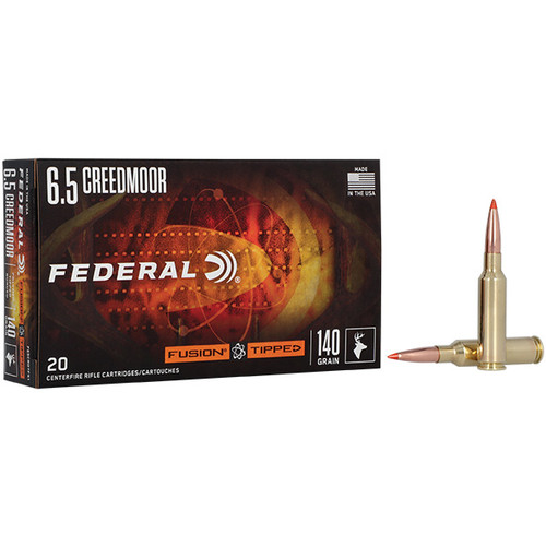 Federal Fusion 6.5 Creedmoor Rifle Ammunition 20 Rounds Brass Centerfire 140 Grain Fusion Bonded PT