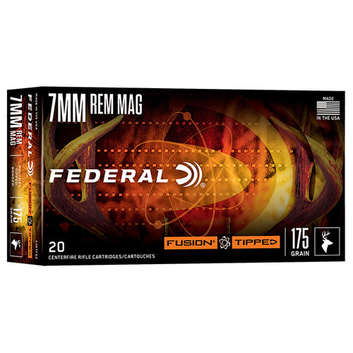 Federal Fusion 7mm Remington Magnum 175 Grain Brass 20 Rounds Tipped Fusion Bonded SP