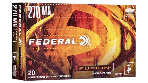 Federal Fusion 270 Winchester 150 Grain Brass Centerfire 20 Rounds Tipped Fusion Bonded SP