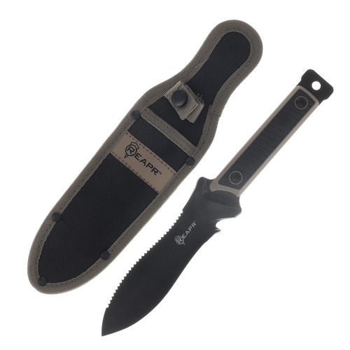 REAPR Versa Hori Hori Tan  6.5in Black Concave Dual Sided Fixed Blade CTLR-026-TAN-RPR