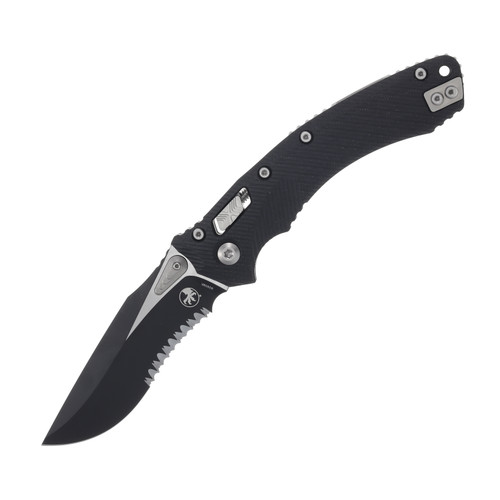 Microtech Amphibian Ram Lok Fluted Black 3.9in Black PS Clip Point