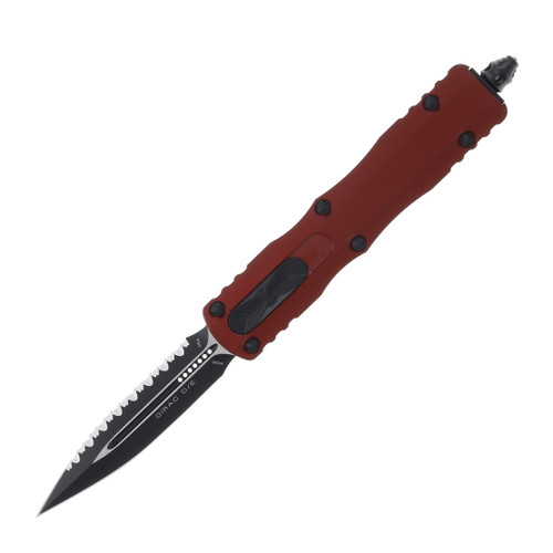 Microtech Dirac Merlot OTF Auto Knife 2.92in Black DE Serrated Dagger