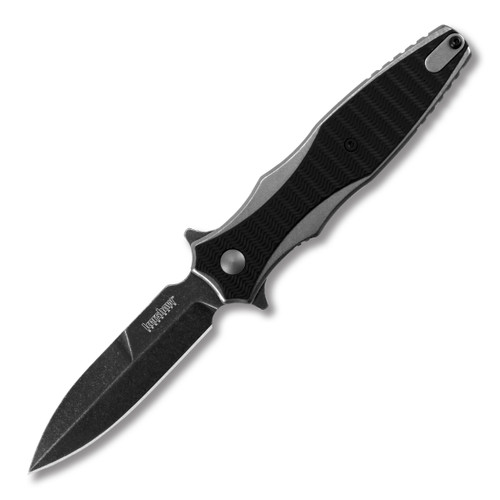 Kershaw Decimus Folding Knife Black GFN 3.25in BlackWashed Spear Point