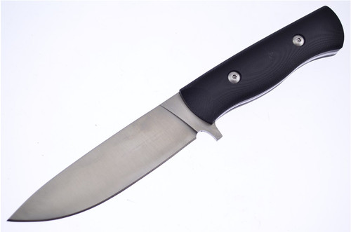 Hen & Rooster Black G10 Hunter 4.5in Satin Drop Point Fixed Blade