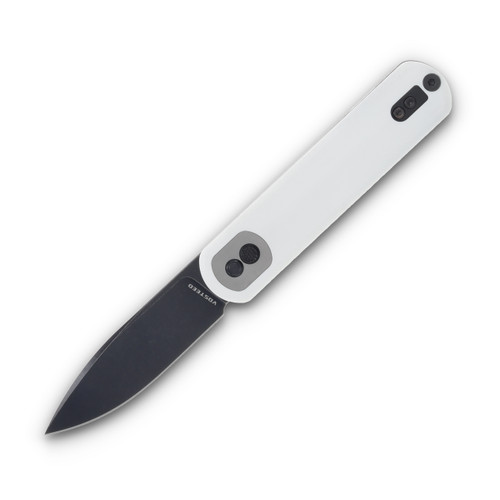 Vosteeed Corgi White 2.99 Inch Plain Black Stonewash Drop Point CG3S01
