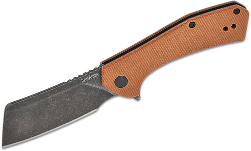 Kershaw Static Brown Canvas Micarta Handle Blackwash D2 Blade