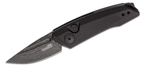 Kershaw Auto Launch 9Black Anodized Aluminum Handle Damascus Blade