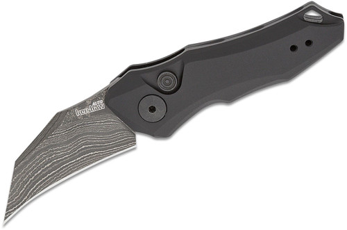 Kershaw Auto Launch 10 Black Anodized Aluminum Handle Damascus Blade