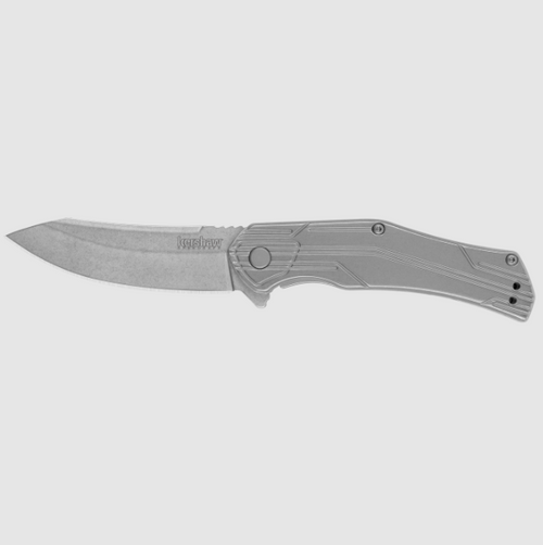 Kershaw Husker Folding Knife Stonewash Plain 3 Inch Stonewash Upswept