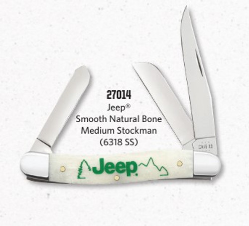 Case XX Jeep Natural Smooth Bone Medium Stockman Folding Knife