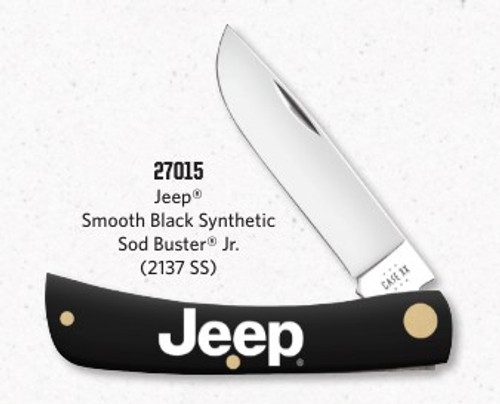 Case XX Jeep Smooth Black Synthetic Sod Buster Jr Folding Knife