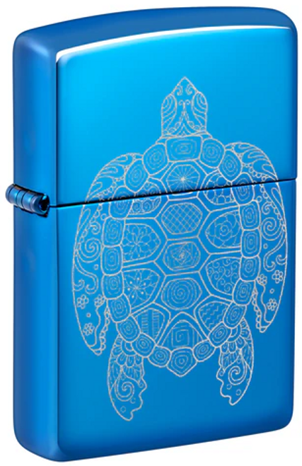 Zippo Lighter Zen Turtle High Polish Blue