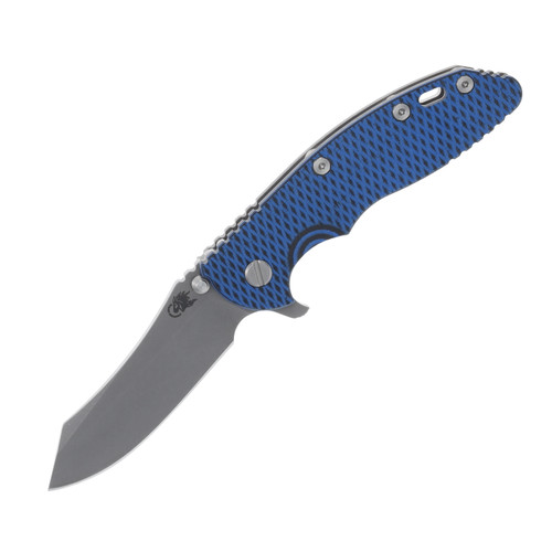 Hinderer XM-18 3.5 S45VN Skinner Blue Black G-10/Working Finish Titanium