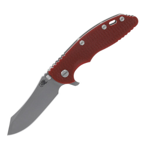 Hinderer XM-18 3.5 S45VN Skinner Red G-10/Working Finish Titanium