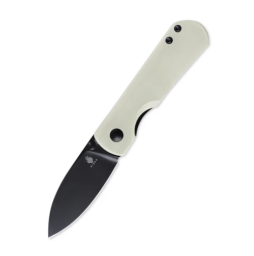 Kizer Yorkie Folding Knife White 2.5 Inch Plain Black Drop Point