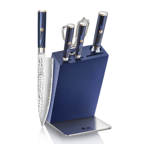 Cangshan Kita Series 6 pc HUA Knife Block Set With Blue Block