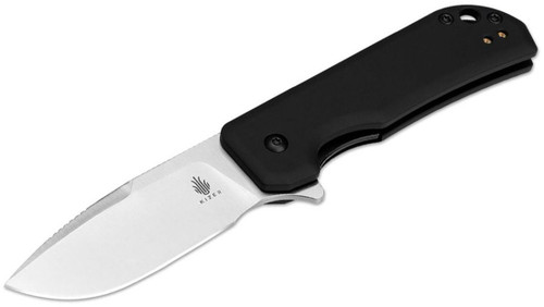 Kizer Nice Guy Black Folding Knife 2.39in Stonewashed Drop Point Blade