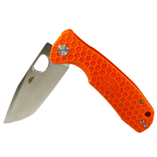 Honey Badger Medium Orange FRN Folding Knife 3.19in Satin Tanto Blade