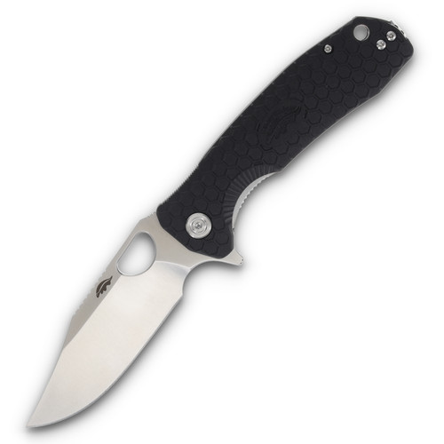 Honey Badger Large Flipper Folding Knife 3.63in Plain Satin Clip Point