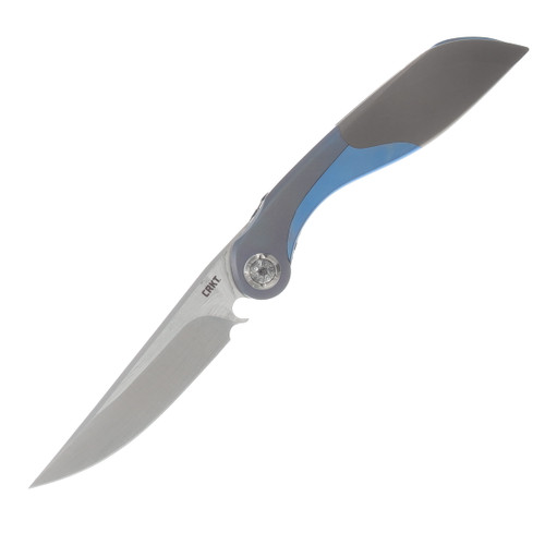 CRKT Princeton Wong Fial Flipper M390 Drop Point Blue Gray Titanium Handle CR5671
