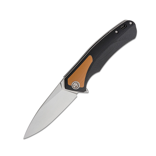 Petrified Fish Pub Black with Brown Folding Knife 3.7in Drop Point