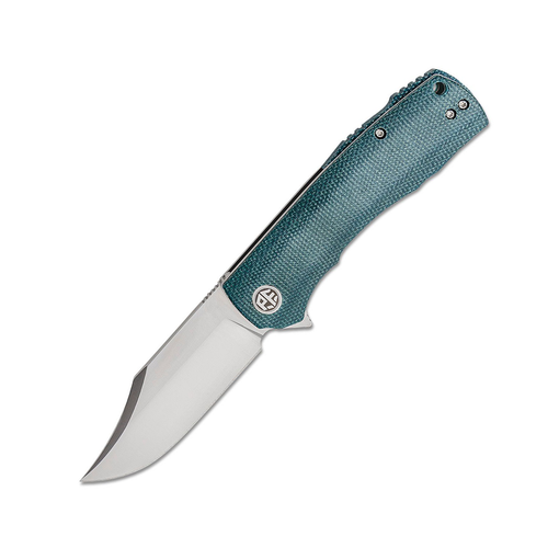 Petrified Fish Victor Blue Folding Knife 3.6in Satin Clip Point Blade