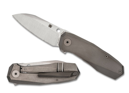 Spyderco Techno 3 Folding Knife Gray 2.64 Inch Plain Satin Sheepsfoot Front Open and Back Closed
