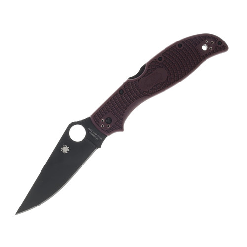 Spyderco Stretch 2 XL Lightweight Burgundy 3.99in Plain Black Clip Point SPC258BGBKP