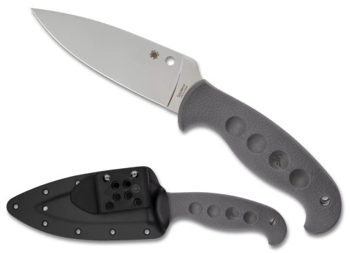 Spyderco Temperance Sprint Run Fixed Blade Gray 4.46in Plain Satin Leaf