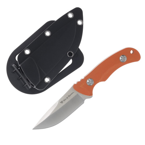 Hen & Rooster Modified Drop Point Orange G-10 Handle Fixed Blade