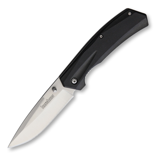 Kershaw Tarheel Folding Knife 3.5 Inch Plain Satin Drop Point Front Open