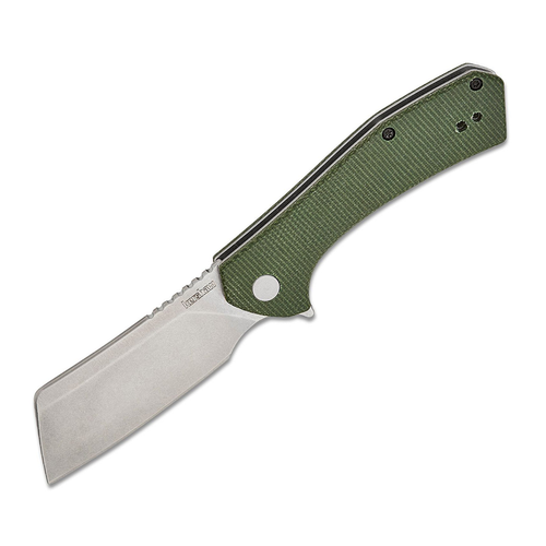 Kershaw Static Flipper 2.8IN Green Canvas Micarta Stonewashed Cleaver