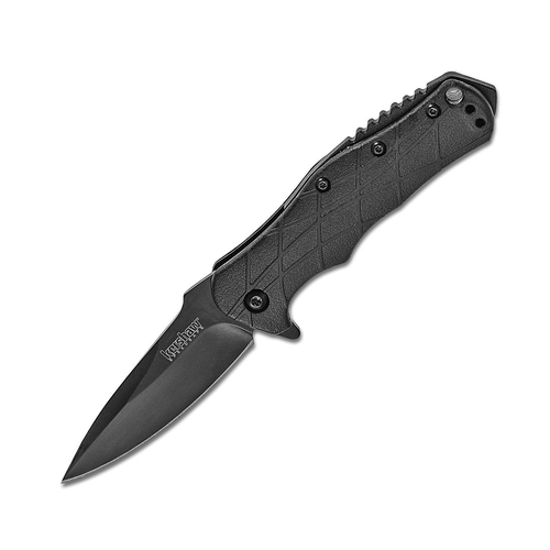 Kershaw RJ Tactical 3.0 Assisted 3 Inch Plain Black Oxide Drop Point Front Open