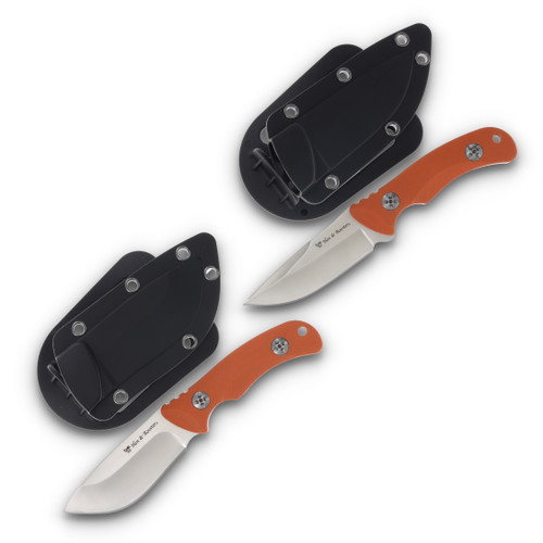 Hen & Rooster Fixed Blade Set Mod Drop Pt Drop Pt Skinner Orange