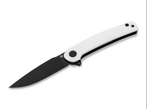Boker Magnum Empery Folding Knife White 3.19in Plain Black Drop Point