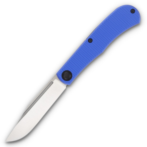 Daedalus Knife Co. Lab Folding Knife Blue 2.99 Inch Satin Clip Point Front Open