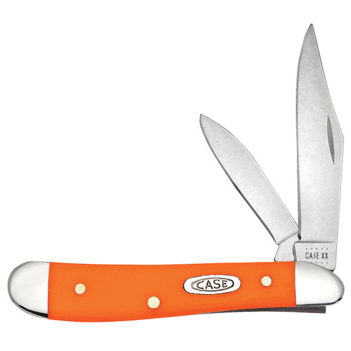 Case Smooth Orange Synthetic Peanut Slip Joint Folding Knife