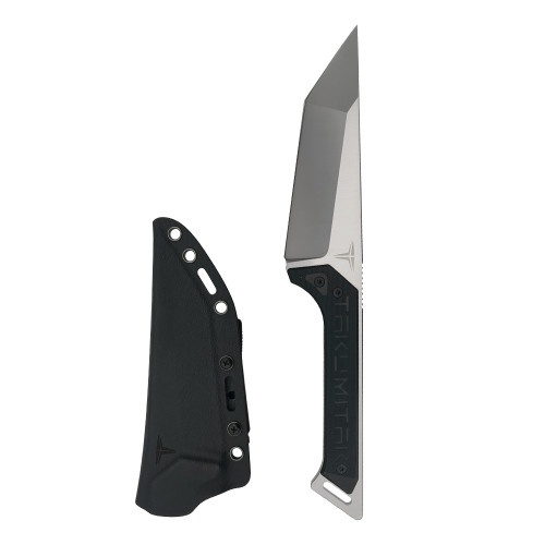 Takumitak Charge Black G10 5.25in Polished Tanto Fixed Blade Knife