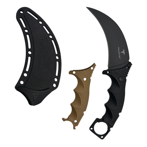 Takumitak Midnight 4.75in Black Oxide Karambit Fixed Blade Knife