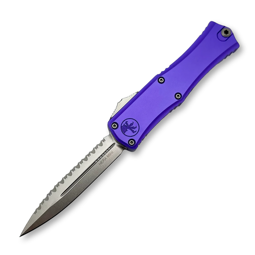 Microtech Hera II Mini DE Purple Stonewash Full Serrated PLAIN DAGGER