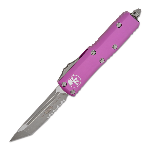 Microtech UTX-85 OTF VIOLET APOCALYPTIC TANTO PARTIALLY SERRATED