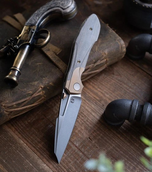 Null Knives Voodoo Green and Bronze 3.6in Plain Stonewash Wharnliffe