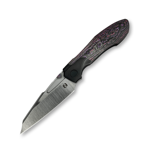 Null Knives Voodoo Purple Haze 3.6 Inch Plain Satin Wharncliffe Front Open