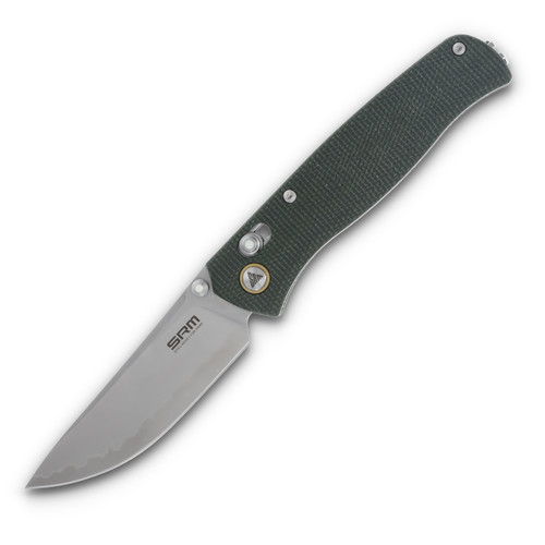 SRM 255L-MG Folding Knife 3.2 Inch Plain Bead Blasted Drop Point Front Open 1