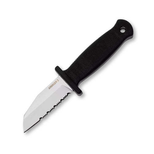 Demko Knives Armiger 2 Fixed Blade Knife 2in Serrated Satin Shark Foot 1