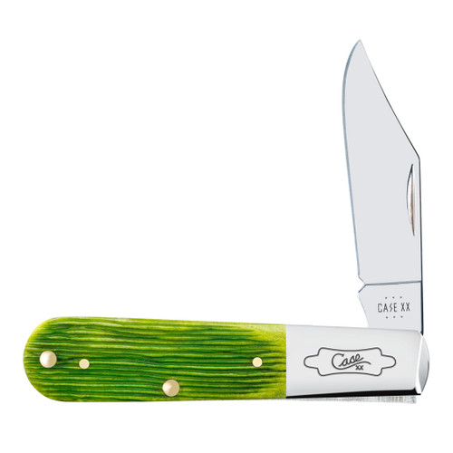 Case XX Lime Green Barnboard Jigged Bone Barlow Folding Knife