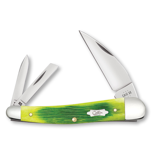 Case XX Lime Green Barnboard Jigged Bone Seahorse Whittler Folding Knife